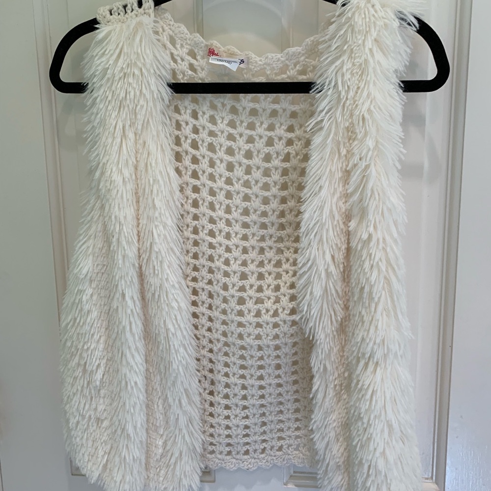 Kids White Fur Vest
